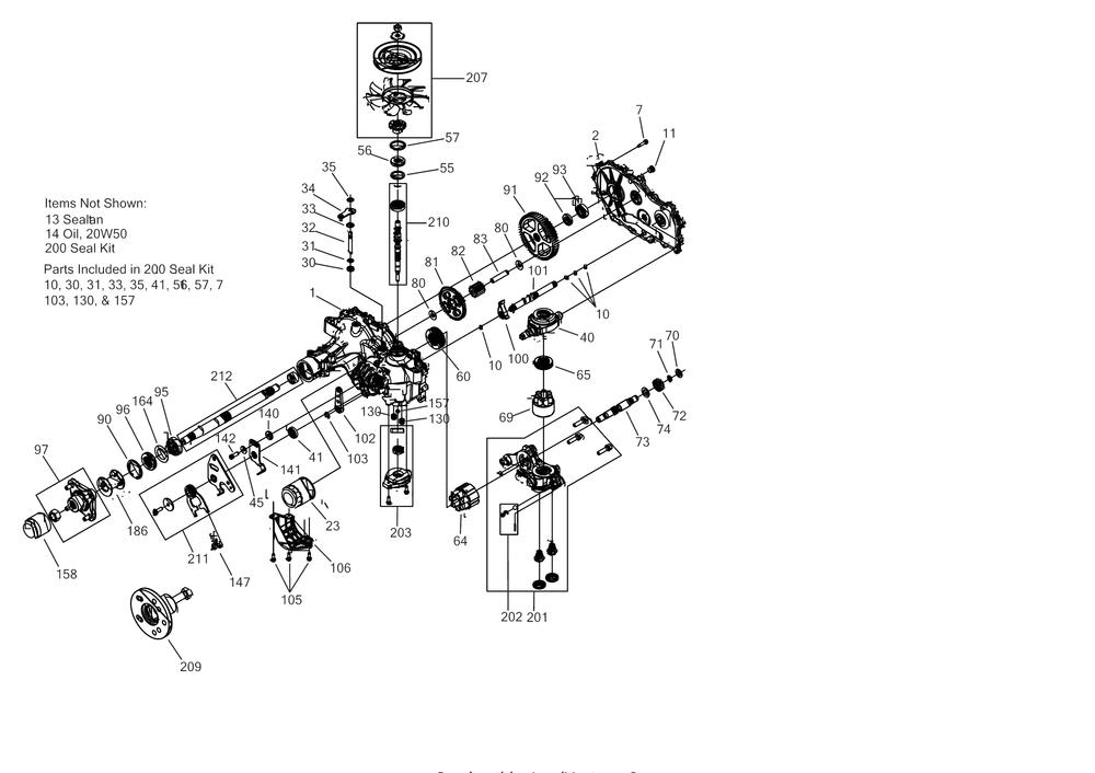Transmission (Rh) Diagram and Parts List for Z-FORCELX54KW (17AIDAUC010)(2018) Cub Cadet Lawn Tractor